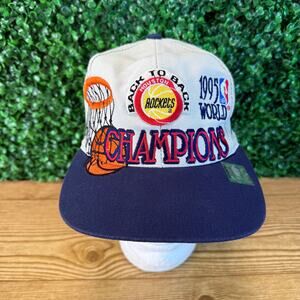 Vintage Houston Rockets 1995 World Champions NBA Snapback Hat Logo Athletic NWOT